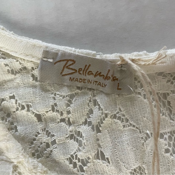 Bellambra 100% silk floral lace sleeveless lined blouse made in Italy Size L NWT - Picture 7 of 12